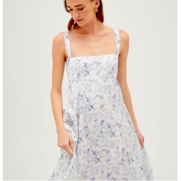 The Rowena Dress | Pressed Flowers Satin Faille - Pressed Flowers Satin Faille - Picture 3 of 4